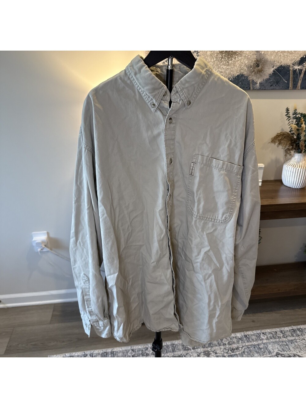 Columbia Men’s Long Sleeve Khaki Button Up Size XXL